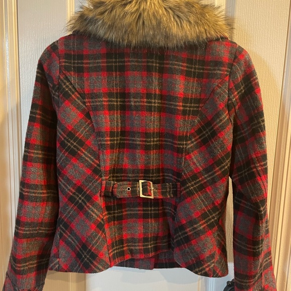 Heritage 1981 Red and Black Plaid Teddy Jacket - Picture 3 of 5